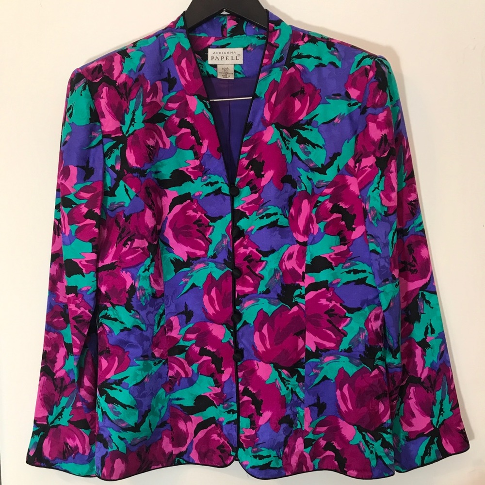 Vintage Silk Jacket, Adrianna Papell,